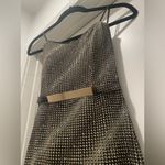 KLAXONS Black & Gold Glitter Strapless Belted Mini Dress Photo 10