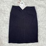 Naked Wardrobe V-Cut Mini Skirt Ribbed Black Size Medium Bodycon Photo 3