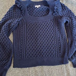 525 America 525 American Womens Pink Knit Sweater Knit Puff Top Large Blue Photo 0