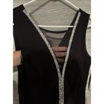 ALEXA B Nite Women’s Jumpsuit Sz 8 Sleeveless V Neck Jeweled Sequin Mesh Black Photo 1