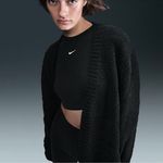 Nike  Phoenix NWT Knit Cardigan Sweater Womens Size Small Black  Allover Swoosh Photo 1