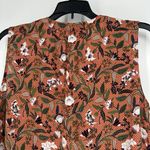 Daniel Rainn  Boho Floral Tank Top Blouse Brown Pleated Sleeveless Whimsy Size S Photo 4