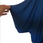 Vintage Y2K royal blue asymmetrical blouse Size M Photo 1