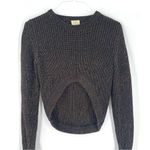 Torn By Ronny Kobo Torn Ronny Kobo Long Sleeve Metallic Knit High Low Crewneck Long Sleeve Sweater Photo 1