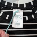 Kona Sol NWT  Women's Striped Crop Long Sleeve SPF 50+ Medium Black/White Photo 5