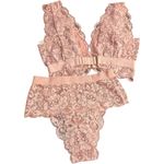 Free People NWT  x We Are HAH Got Ur Back Lace Bra & Panty Set‎ Copper Rose Sz XS Photo 3