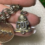 Vintage Charm Bracelet Political GOP Elephant Bell 60s Luck Silver Tone Photo 12