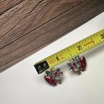 J.Crew Multi Color Rhinestone Colorful Gold Tone Stud Pierced Earrings Signed Photo 3