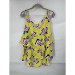 Torrid Floral Blouse Women 2X Yellow Handkerchief Hem Cami Tank Preppy Casual Photo 2