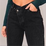 Abercrombie & Fitch The Dad High Rise Black Curve Love Criss Cross Jean Size 4 Photo 2