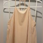 Very J Cream Beige Plisse Textured Trapeze Neck Sleeveless Dress - M Photo 2