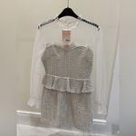 Missguided  White Long Sleeve Dress with Sheer Details Photo 4