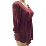 Siren Lily  Small Shimmery Lined Maternity 3/4 Tie Sleeve Top, New With Tags. Photo 1