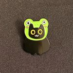 Happy kitty shows off her fun frog hat | Enamel pins or magnets are 3 for $24 Black Photo 0