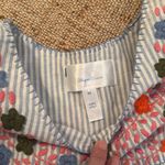 Pink Chicken Allegra & Luca Marabelle Blue White Stripe collab embroidery dress Size M Photo 4