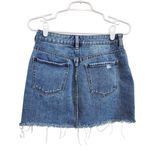 PacSun  Frayed Hem Denim Medium Wash Cut Off Jean Mini Skirt Blue Cotton Size 26 Photo 4