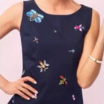 Talbots RSVP  Sequined Insect Sleeveless Tank Top Navy blue size 12 petite Photo 0