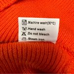 None Vibrant Orange V-Neck Sweater with Lace Detail Photo 7