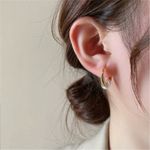 18K Gold Plated White Pearl Hoop Earrings for Women, Pearl Earrings Photo 2