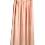 None Blush Pink Lace Chiffon Maxi Gown Sheer Overlay Lined Empire Waist Size XL Photo 0