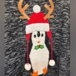 United States Sweaters  black and red stripe penguin with reindeer hat sweater Photo 3