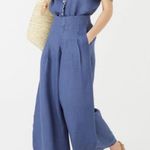 Lanthropy Culotte Linen Pant Deep Blue Lagenlook Size Small Photo 1