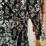 Torrid Monochrome Floral Faux MIDI Wrap Dress with 3/4 Sleeves Size 1 (1x) Photo 2