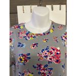 Vera Bradley Gray Floral Tee Shirt Rayon Blend Crewneck Short Sleeves - Large Photo 5