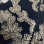 Anthropologie  Gold Metallic Foil Tunic Dress Long Sleeve Party Holiday Size XS Photo 6