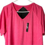 Game Time Activewear Shirt Pink Black Mesh Short Sleeve V Neck Size 2X‎ NWT Photo 1