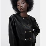 ZARA NWOT  FAUX Vegan LEATHER BLAZER  3046/042/800 Large Bloggers Fav Photo 3