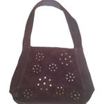 Old Navy  Boho Y2K Vintage Brown Suede Genuine Leather Tote Bag Photo 0