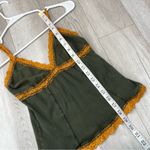 Y2K Lace Cami Tank Top crop womens Green Orange (small) vintage summer party Photo 6
