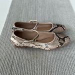 Time and Tru Black Brown White Snakeskin Square Toe Maryjane Ballet Flats Sz 8 Photo 1