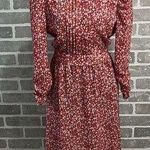 Blue Rain  Floral Red Maxi Dress Open Tie Back Women’s size XL Photo 0