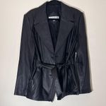 Valerie Stevens  Lambskin New Zealand Leather pea coat size M black Photo 4