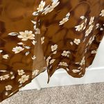 Floral silky night gown with adjustable straps NWOT Brown Photo 4