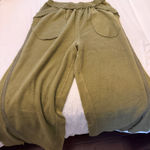 Free People  Intimately Chill Beat Lounge Pants In Sage Green Wide Leg Photo 0
