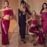 House Of CB NEW  Alexis Pink Sequin Maxi Skirt Photo 1