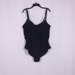 NWT SWIMSUITS FOR ALL Tie Front Side Ruched One Piece Swimsuit Size 20 Black Photo 2