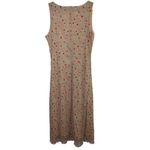VTG Y2K Portrait Tan Ditsy Floral Babydoll Sleeveless Mesh Sheer Lined Dress L Brown Size L Photo 4