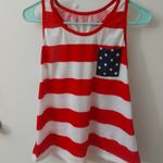 Mon Ami American Flag Striped Racerback Tank Americana Classic Festival USA N/S Red Photo 2