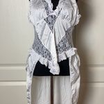 80s VINTAGE HIGH LOW LINGERIE SLIP DRESS CAMI White Size M Photo 0