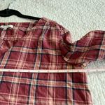 Madewell ✨  V-Neck Button-Down Shirt in Stratfield Plaid Pink Small Photo 9