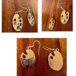 Art Palette Earrings Artist Teacher Festival Watercolors Acrylics Painti… Photo 11