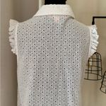 Lilly Pulitzer Lenox White Eyelet Ruffle Sleeve Button Front Blouse Size 6 Photo 4