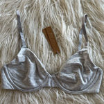 SKIMS Cotton Jersey T-shirt Bra Light Heather Grey Size 30D Photo 0