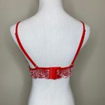 Red Sheer Lace Bralette Bra Sz Medium Photo 1