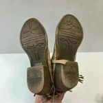 American Eagle  Boots Brown Tan‎ Suede Fringed Side Zip Womens Size 9.5 Photo 9