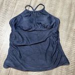 Kona Sol  Women's Dark Blue Swim Suit Top keyhole  Size Large. EUC Photo 0